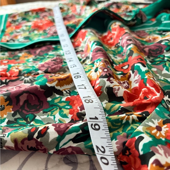 Brooks Brothers Red & Green Floral Print Pleated Long Sleeve Shirt Dress, 12 - Picture 5 of 13